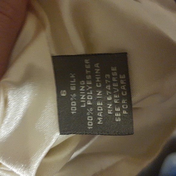 Taylor 100% silk yellow and purple abstract collared midi dress - Picture 7 of 7